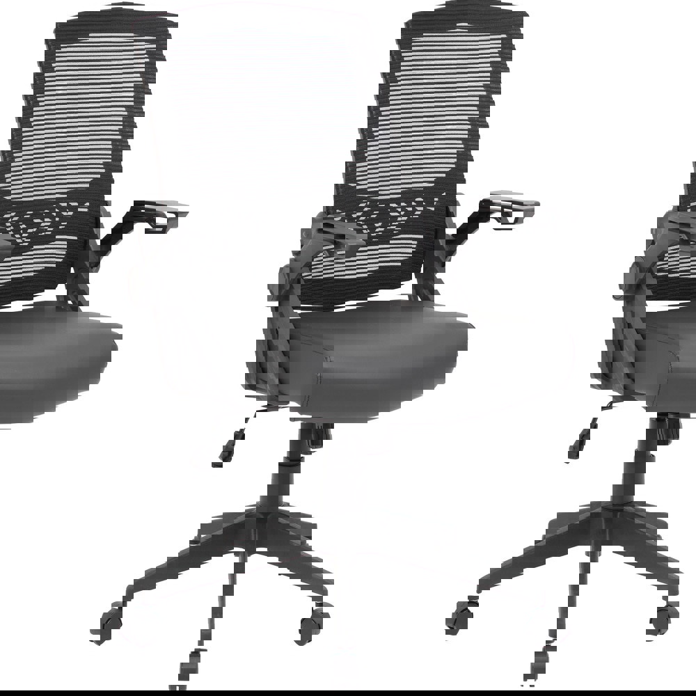 Task Chair: Vinyl, Adjustable Height, Black